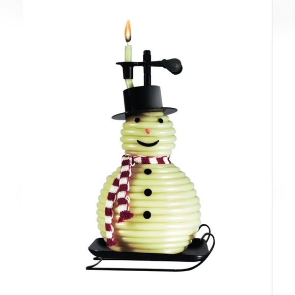NIB SNOWMAN CANDLE BY TH HOUR BEESWAX VANILLA BEAN 80 hr candle gift win… - Picture 1 of 10